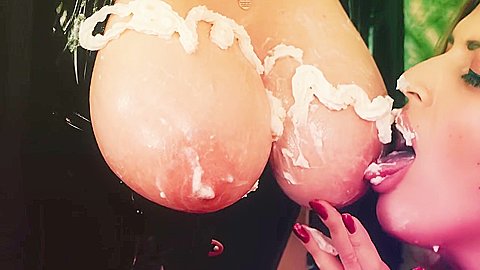 Lesbian Romantic Fuck: Latex And Whipped Cream Big Boobs And Moans Foot Fetish And Shiny Clothes! Arya Grander