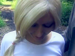 Hot Blonde German Picked Up In The Woods Fucked On The Table