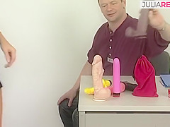 Retro German Casting Tour – Hot Girls Fuck With Massive Dildos As Lover Watches Them