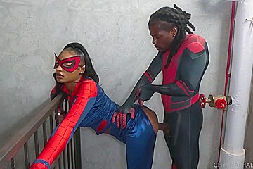 Spider Woman Gets Fuck Before Going To Save The Day